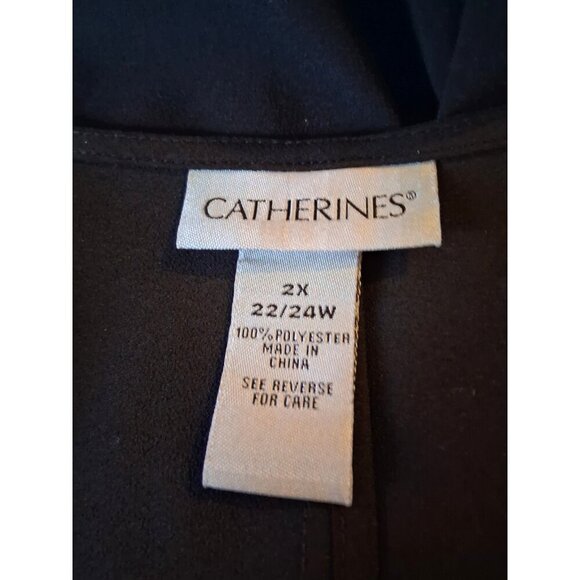 Catherines women's Black Open Front Top wrap Plus Size 2X 22/24 Cardigan - Picture 4 of 4